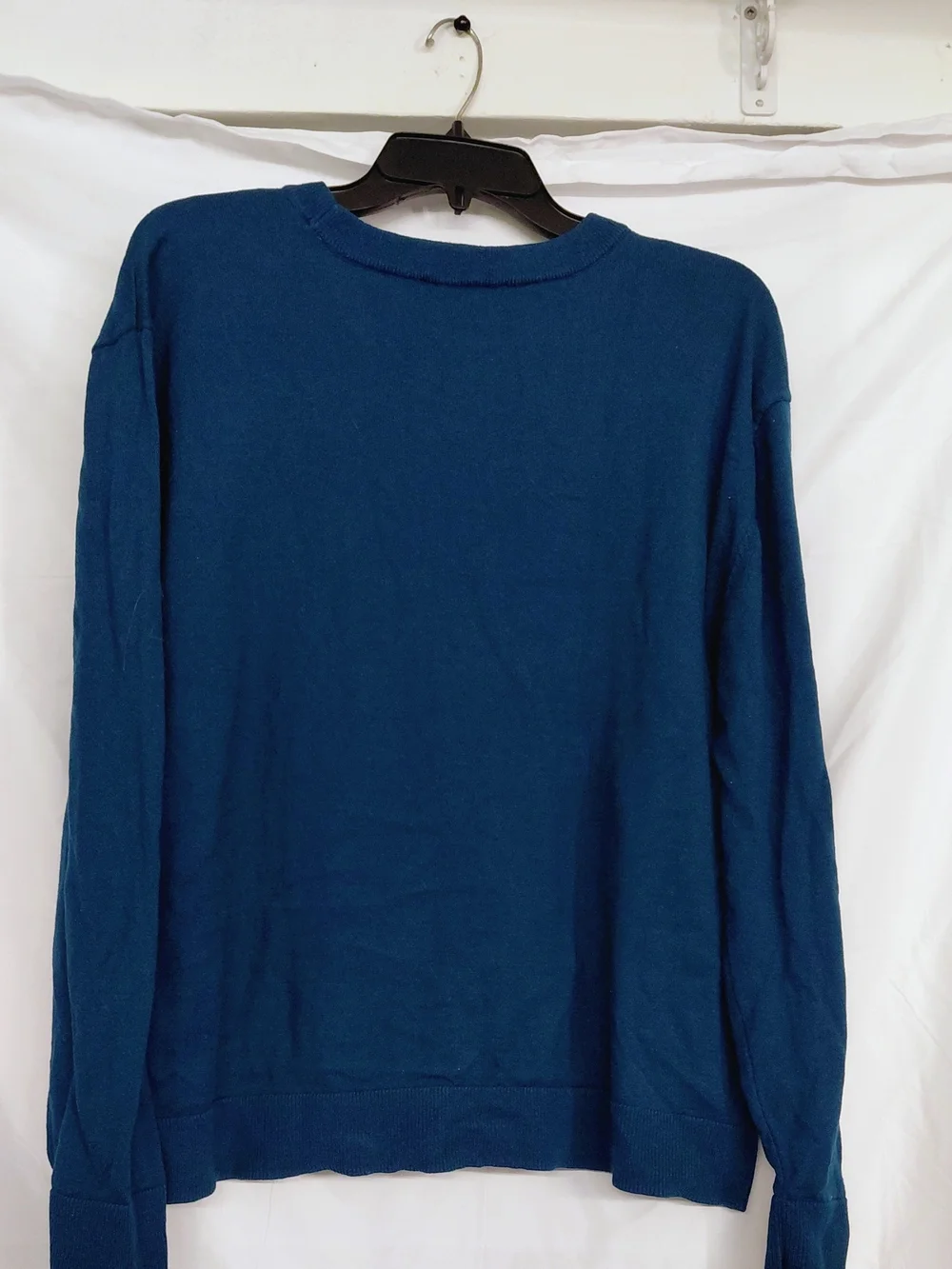 Michael Kors Teal Blue Crewneck Sweater with Crystal MK